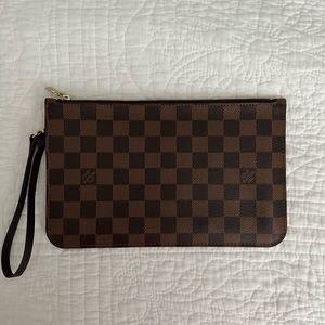 Louis Vuitton Wristlet in Damier Ebene from Neverfull MM